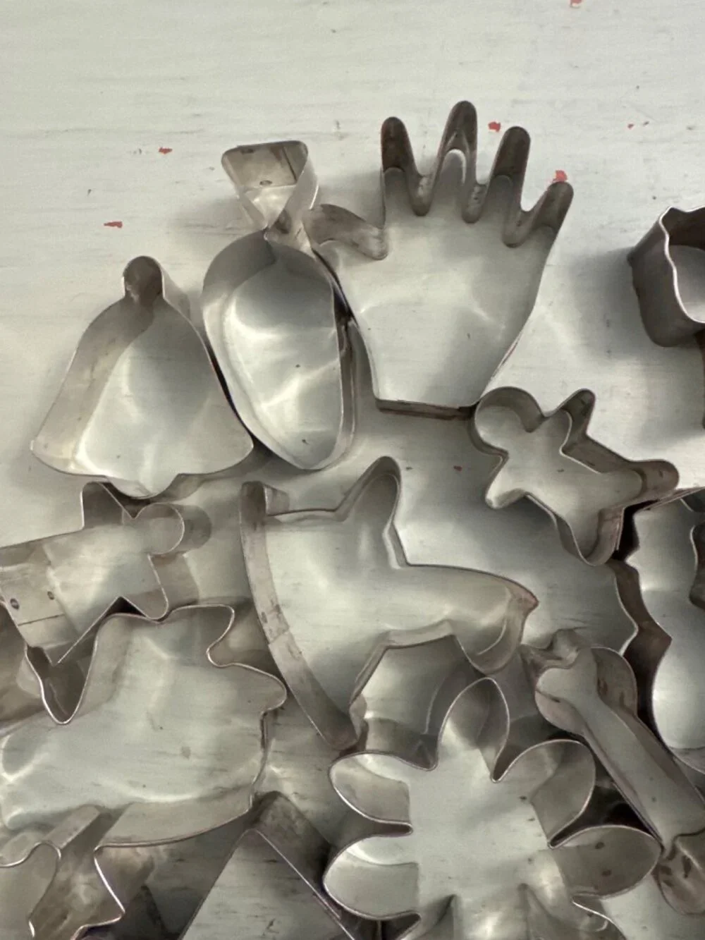 Large Lot Of 28 Metal Cookie Cutters Assorted Shapes and Sizes Baking Supplies